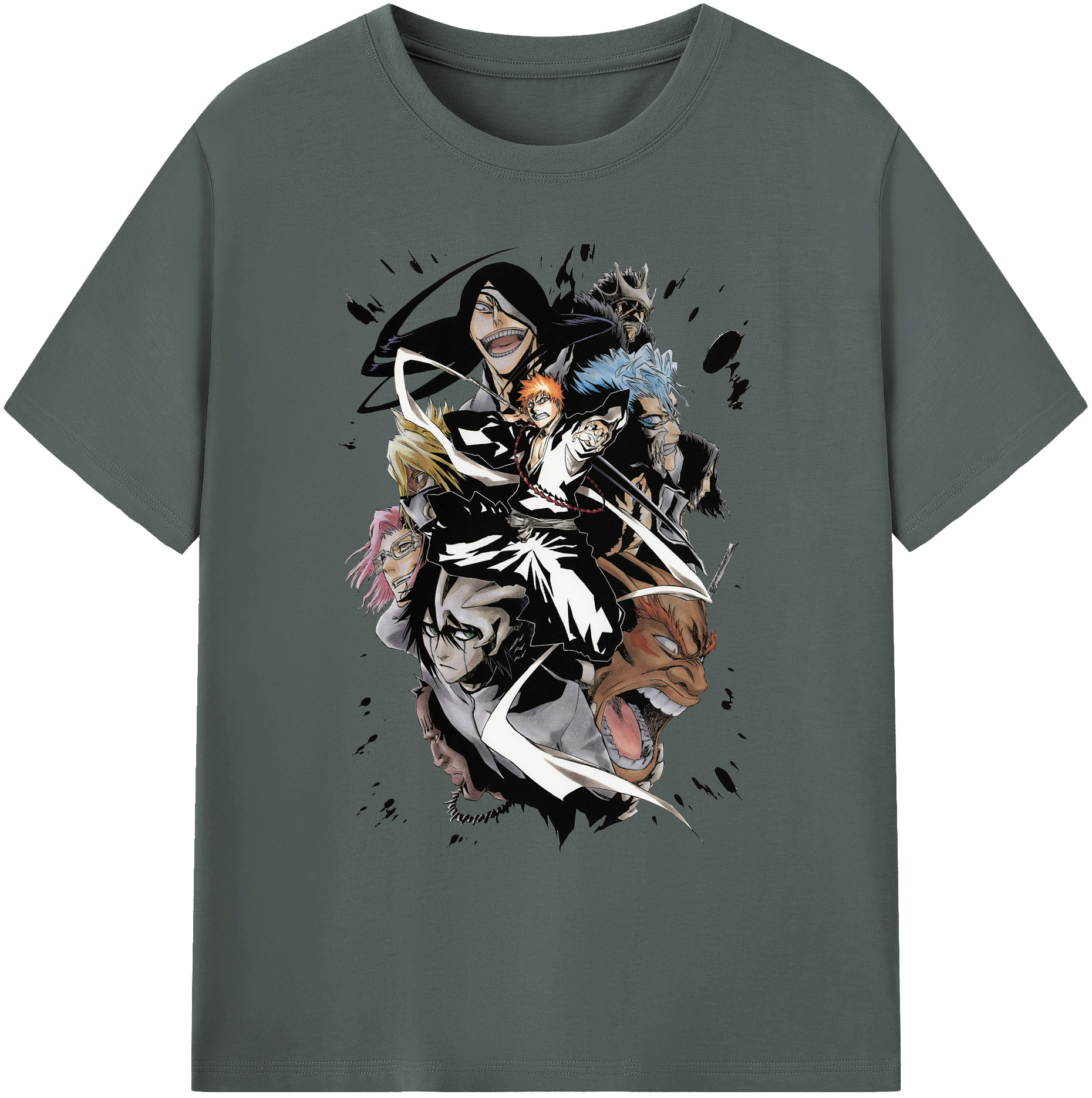 （画像用） ブリーチ 黒崎一護（くろさき いちご）BLEACH Kurosaki Ichigo 綿100％ メンズ半袖Tシャツ｜肌触りやわらか＆通気性